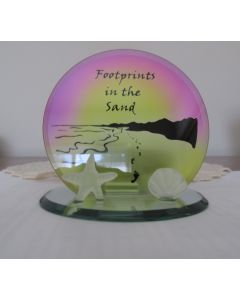 Candle Holder Foot prints in the Sand